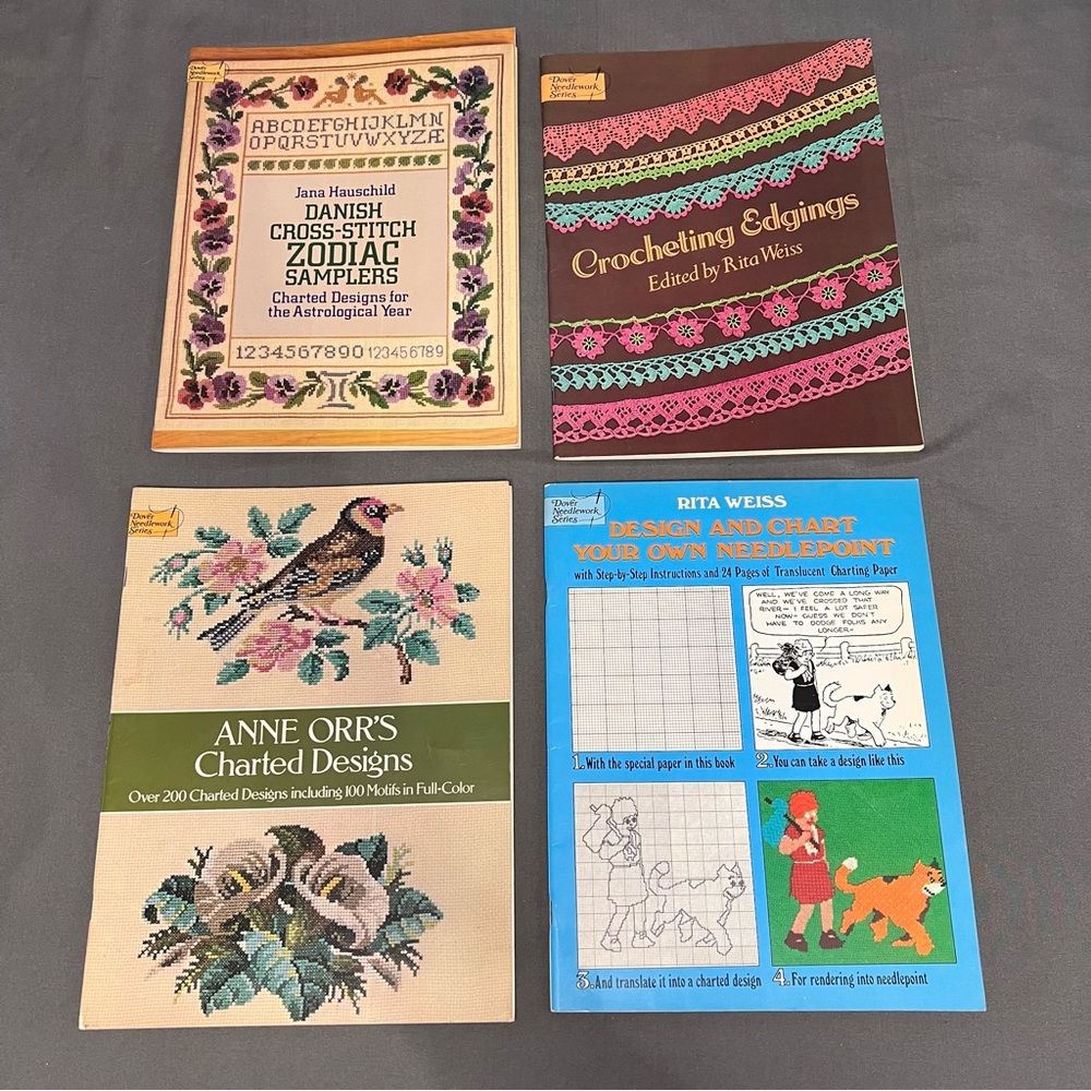 VTG Lot Of 4 Dover Needlework Series Booklets From 1978-1980